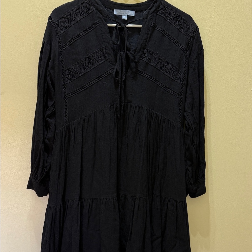 ANTONIO MELANI Black Dress with Tie Detail 4